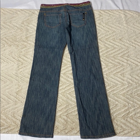 Eckered Sequin Waist Jeans Size 13 - Picture 4 of 10
